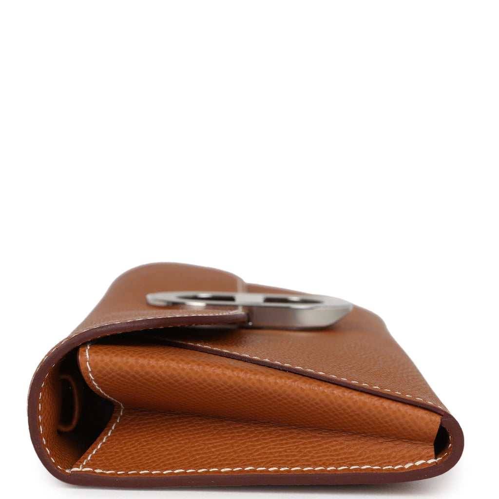 Hermes Maillon Chaine d' Ancre Wallet to Go Gold Epsom Palladium Hardware