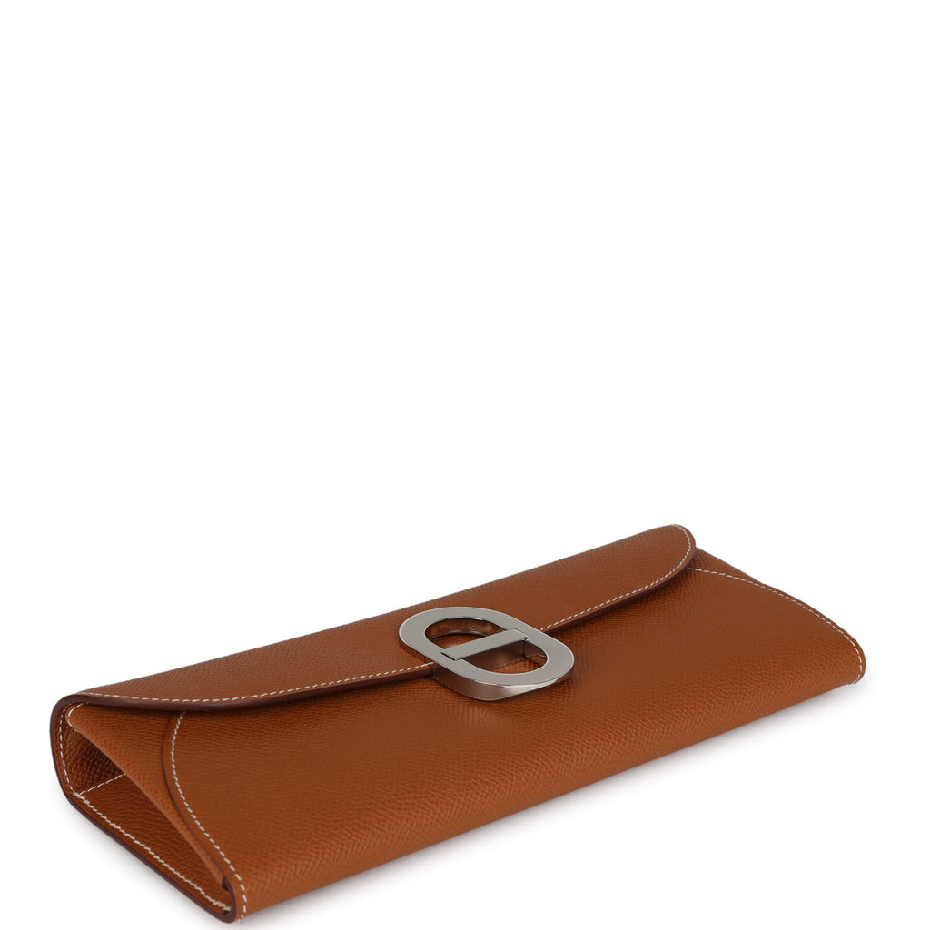 Hermes Maillon Chaine d' Ancre Wallet to Go Gold Epsom Palladium Hardware
