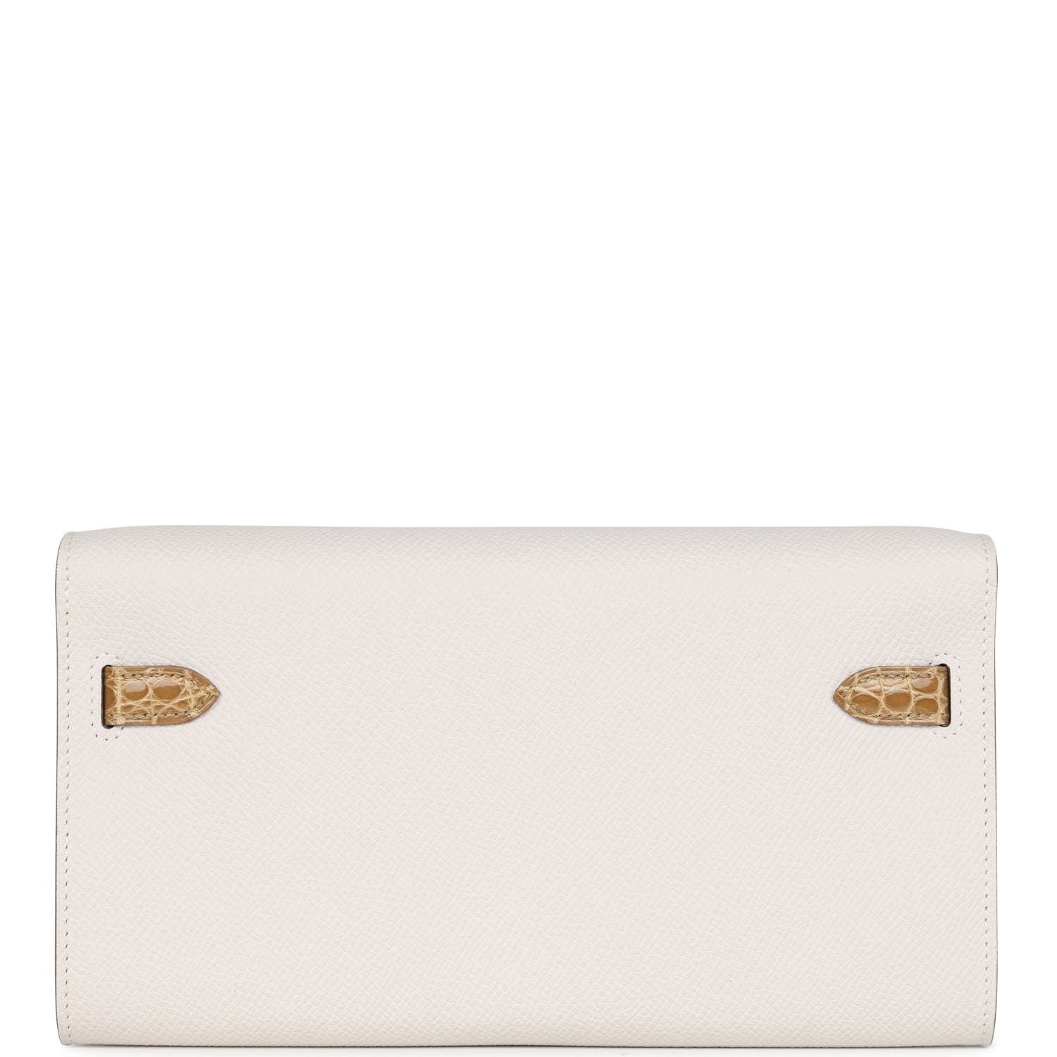 Hermes Kelly Wallet To Go Touch Gris Pale Epsom and Beige Sable Shiny Alligator Palladium Hardware