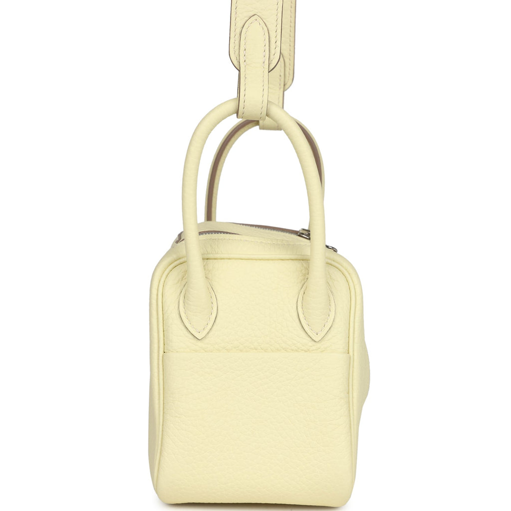 Hermes Mini Lindy Jaune Milton Clemence Palladium Hardware