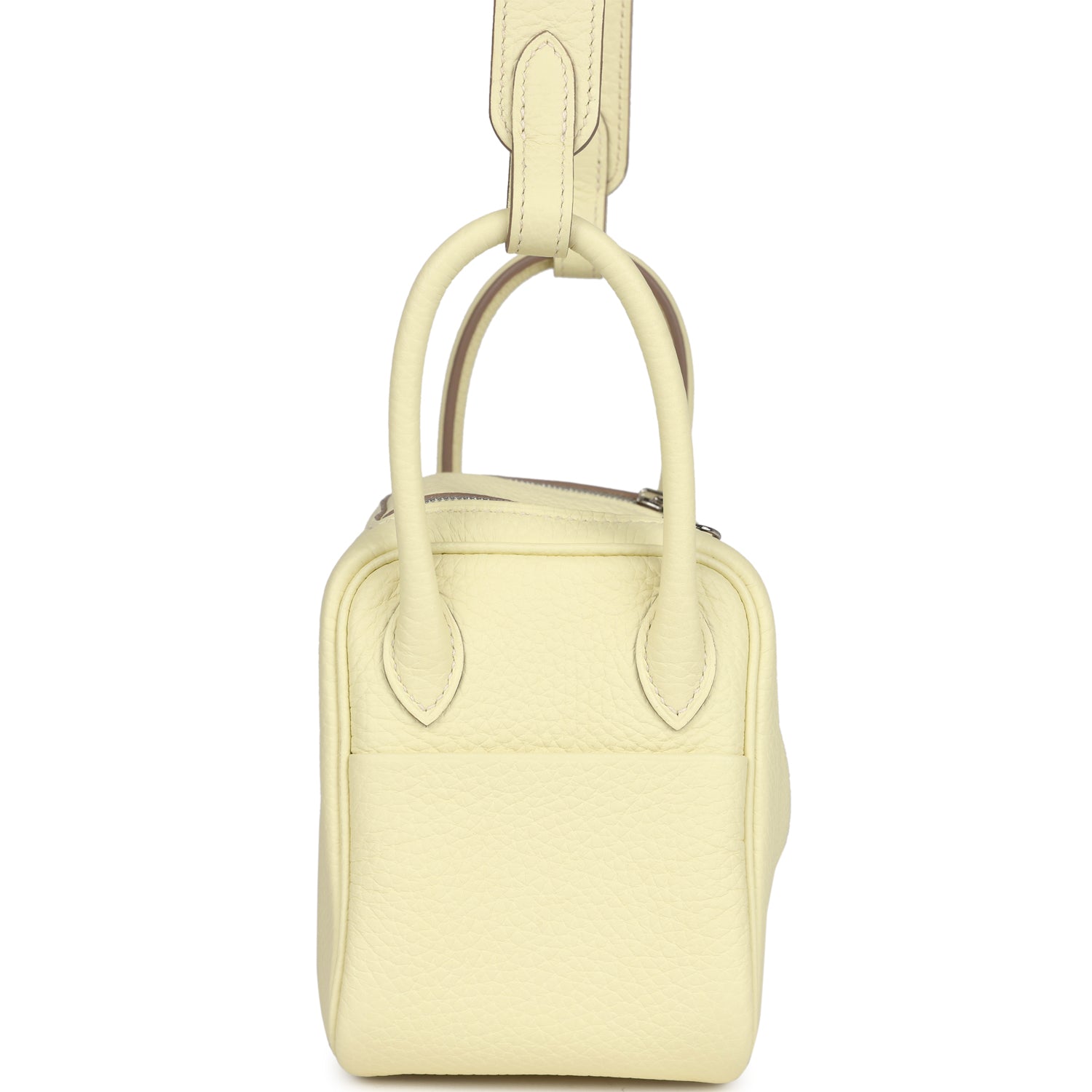 Hermes Mini Lindy Jaune Milton Clemence Palladium Hardware