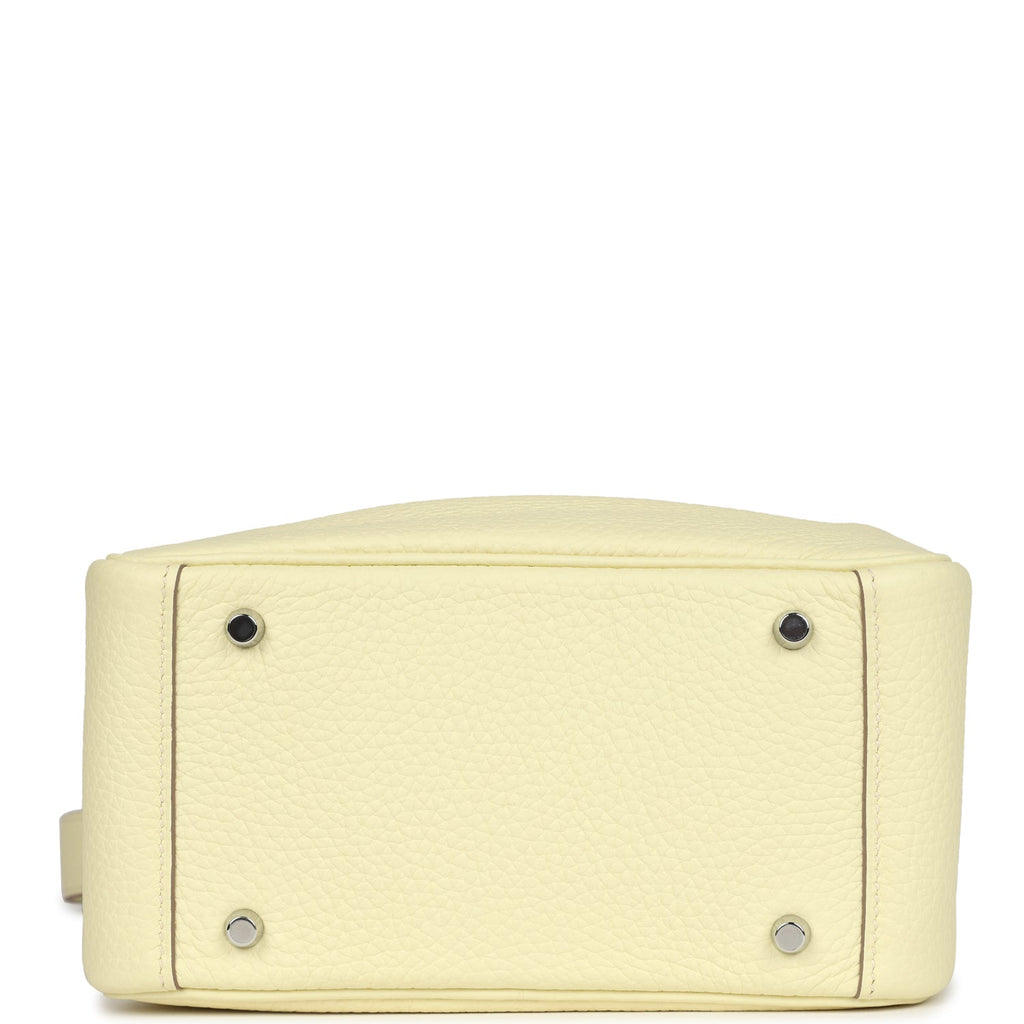 Hermes Mini Lindy Jaune Milton Clemence Palladium Hardware