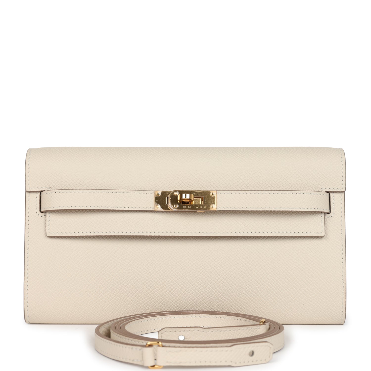 Hermes Kelly Wallet To Go Craie Epsom Gold Hardware