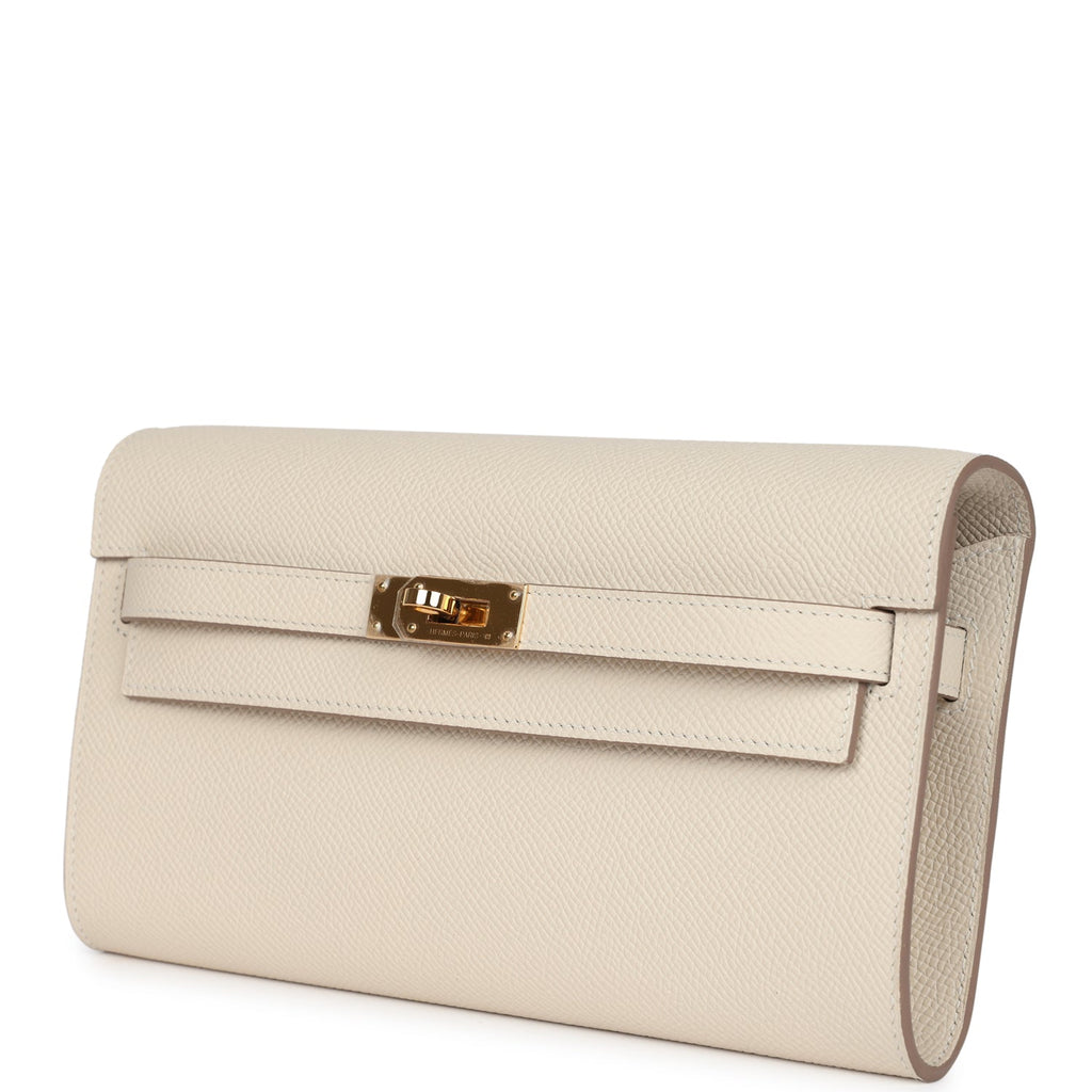 Hermes Kelly Wallet To Go Craie Epsom Gold Hardware