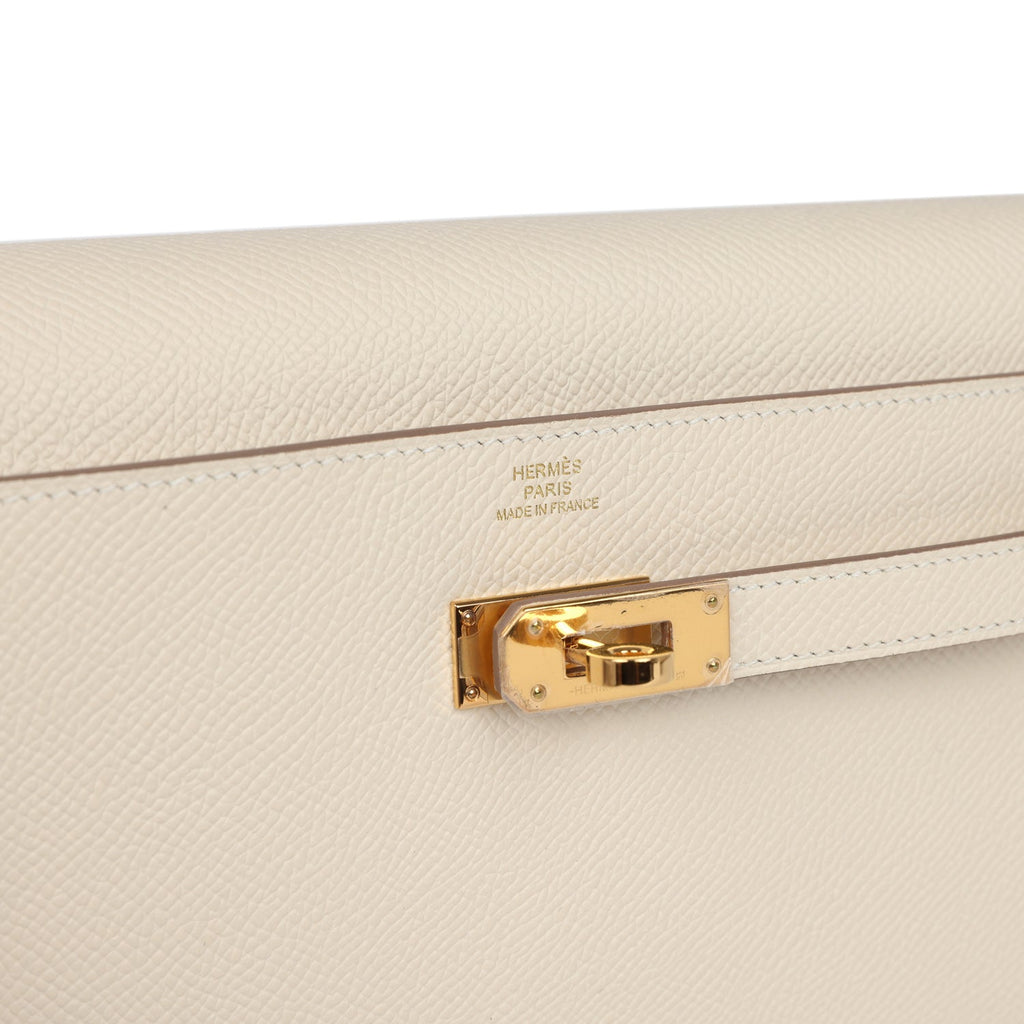 Hermes Kelly Wallet To Go Craie Epsom Gold Hardware