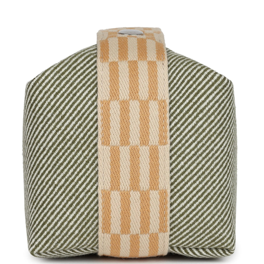 Hermes Bride-A-Brac PM Vert Natte Canvas and Wool Palladium Hardware