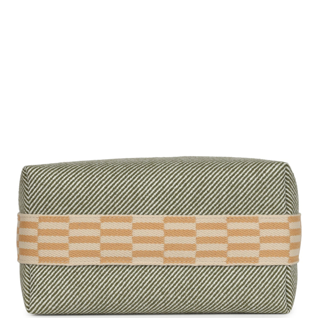 Hermes Bride-A-Brac PM Vert Natte Canvas and Wool Palladium Hardware