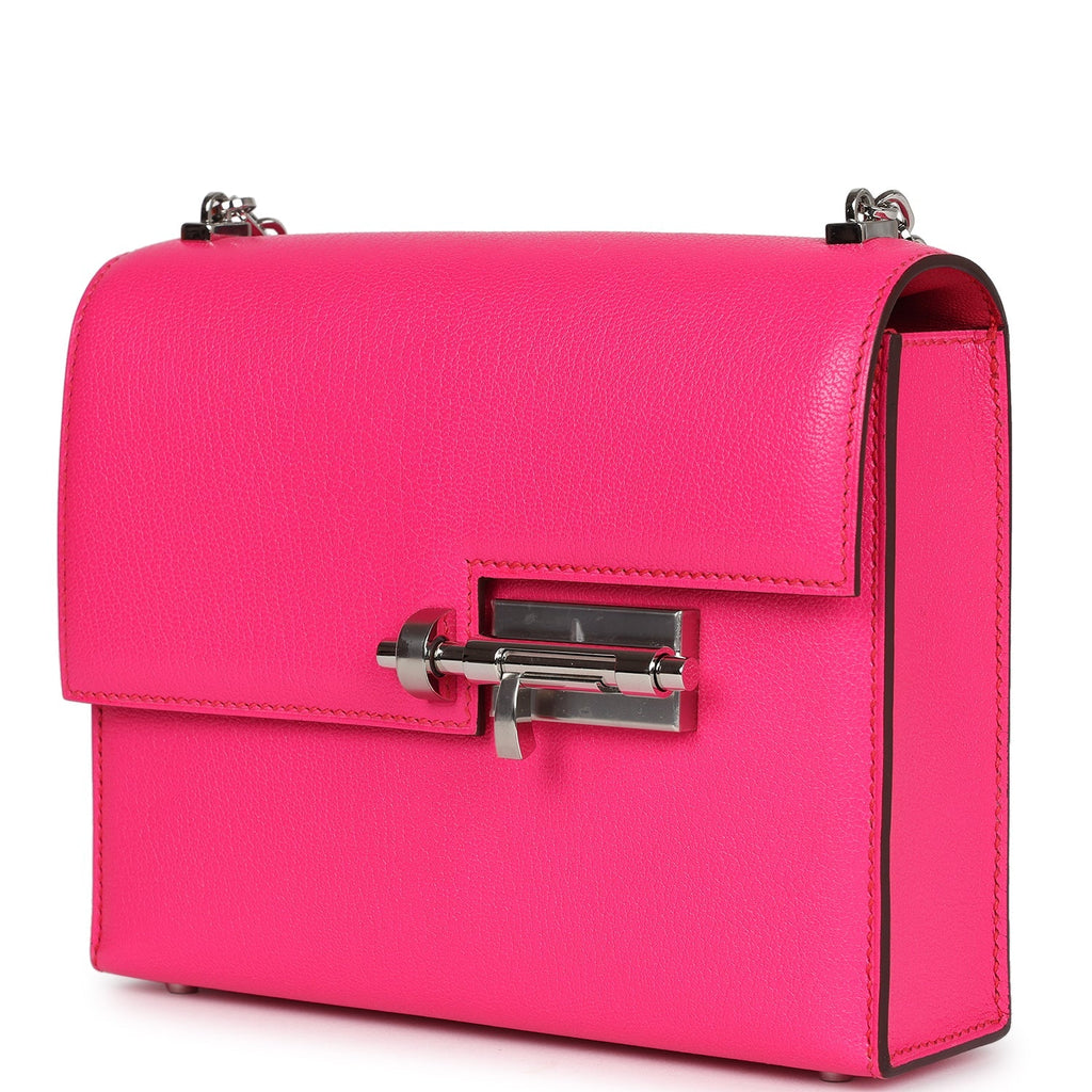 New Hermes Mini Verrou Chaine Bag Rose Pop Chevre Chamkila Palladium Hardware