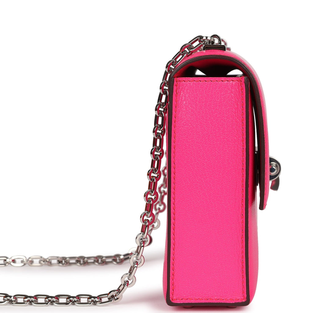 New Hermes Mini Verrou Chaine Bag Rose Pop Chevre Chamkila Palladium Hardware