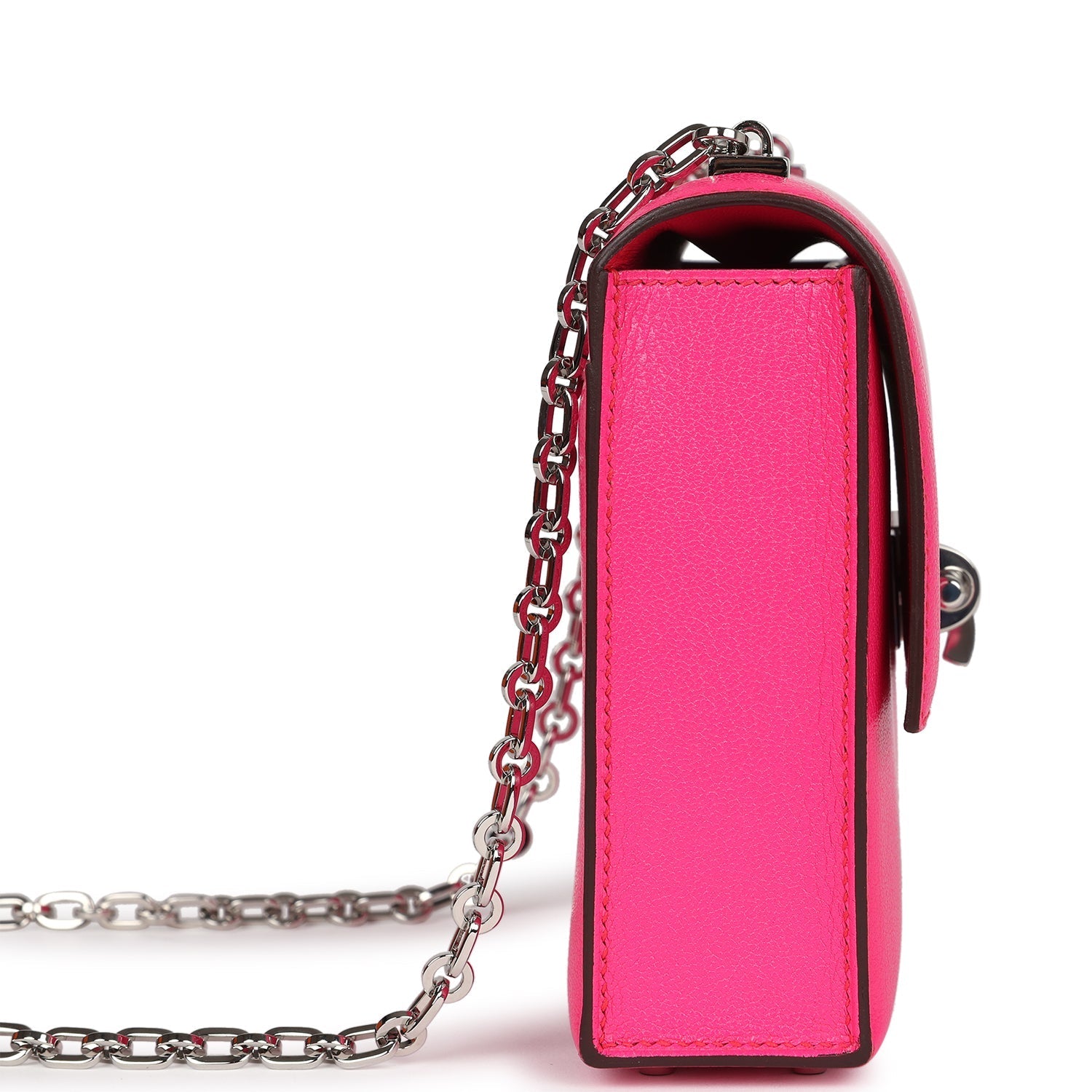 New Hermes Mini Verrou Chaine Bag Rose Pop Chevre Chamkila Palladium Hardware