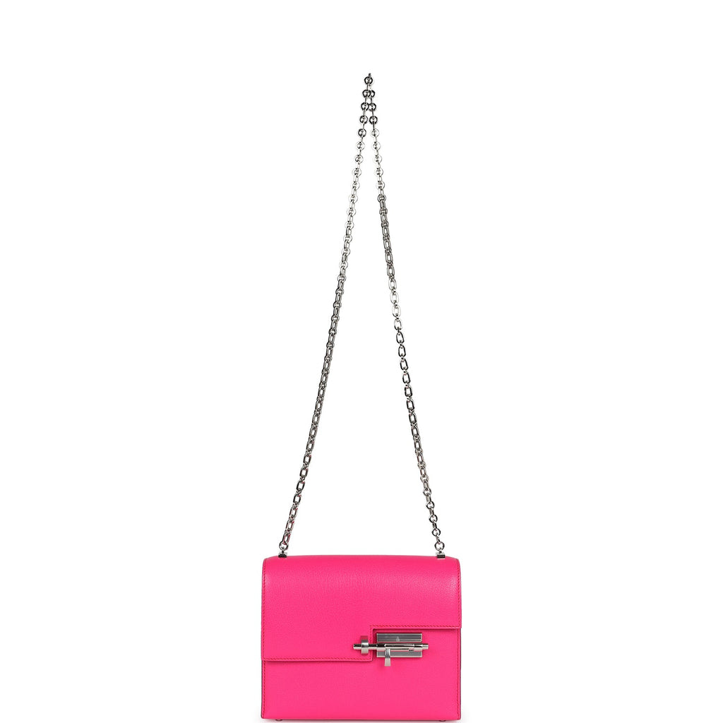 New Hermes Mini Verrou Chaine Bag Rose Pop Chevre Chamkila Palladium Hardware