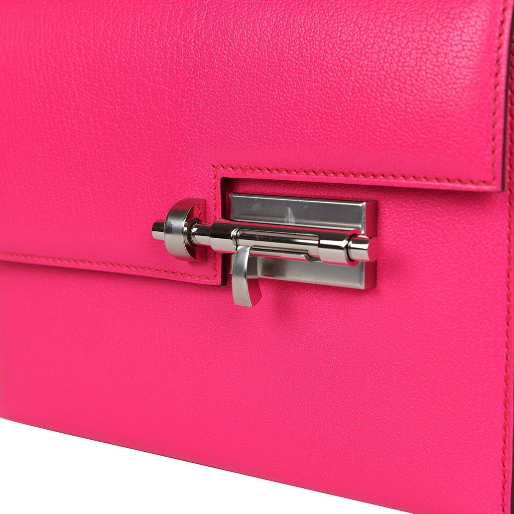 New Hermes Mini Verrou Chaine Bag Rose Pop Chevre Chamkila Palladium Hardware