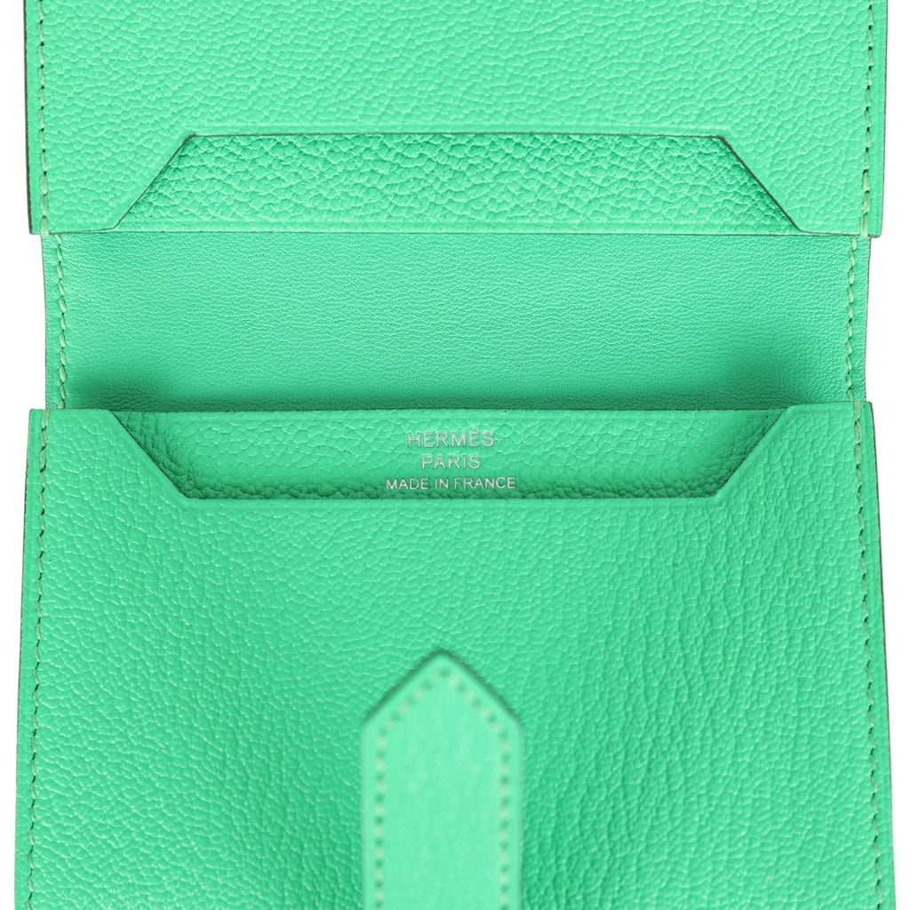 Hermes Bearn Card Holder Vert Comics Chevre Mysore Palladium Hardware