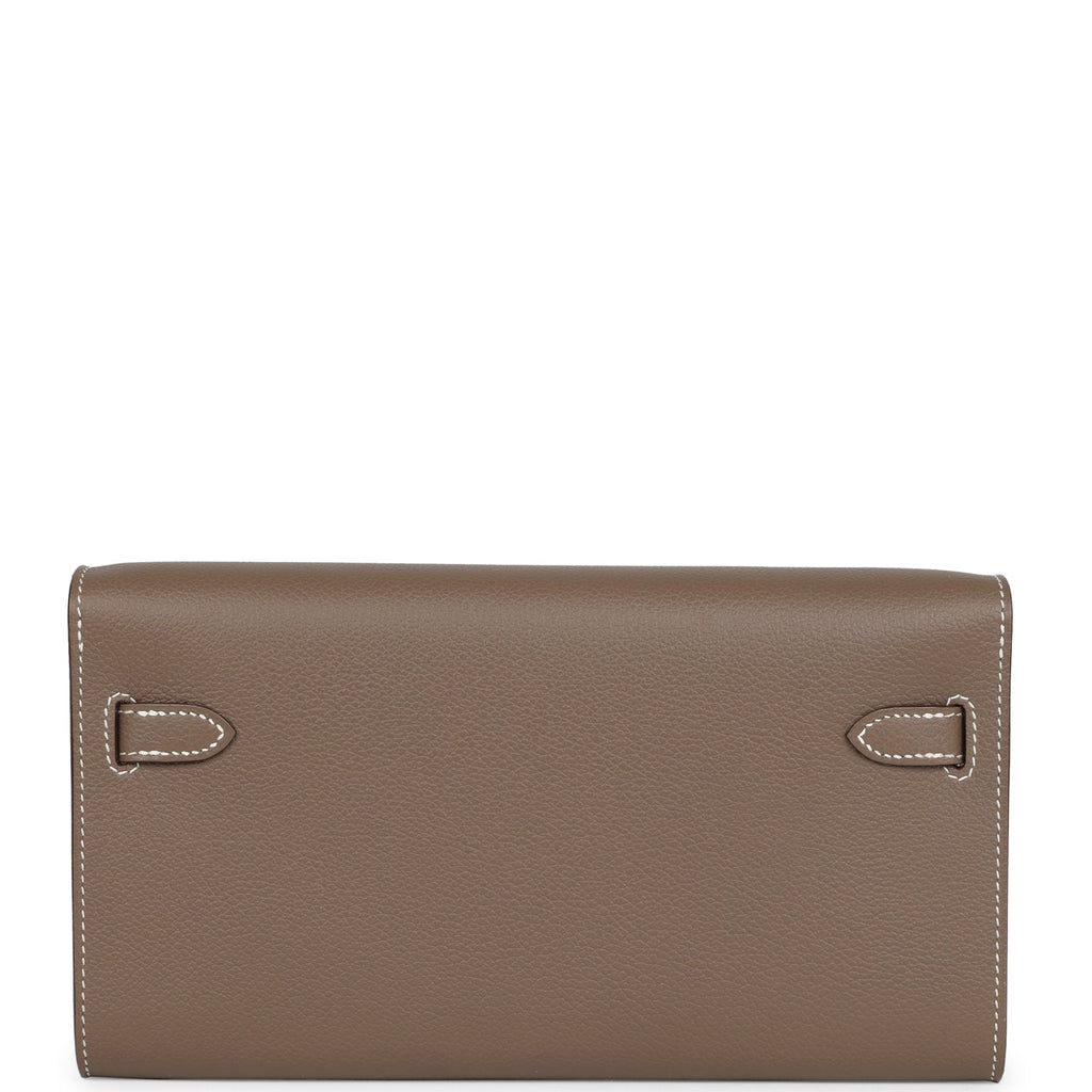 Hermes Kelly Wallet To Go Etoupe Evercolor Gold Hardware