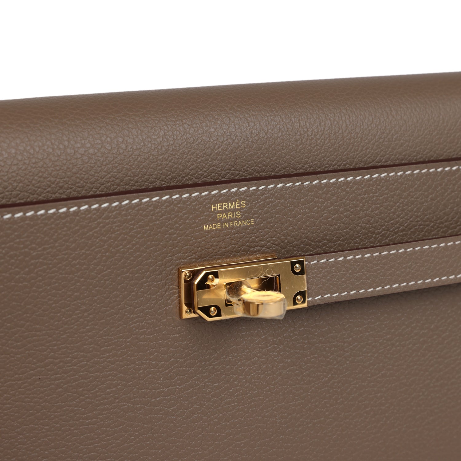 Hermes Kelly Wallet To Go Etoupe Evercolor Gold Hardware