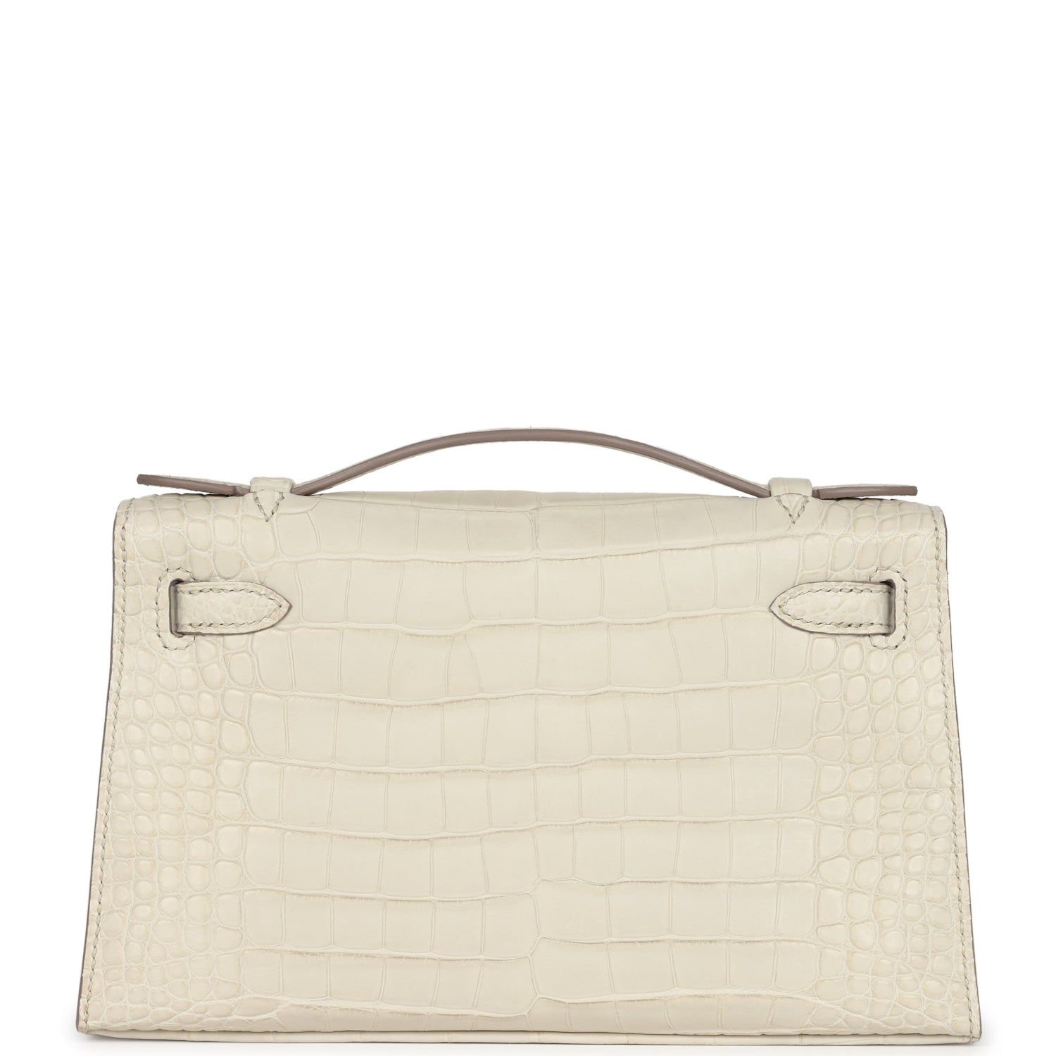 Hermes Kelly Pochette Beton Matte Alligator Gold Hardware