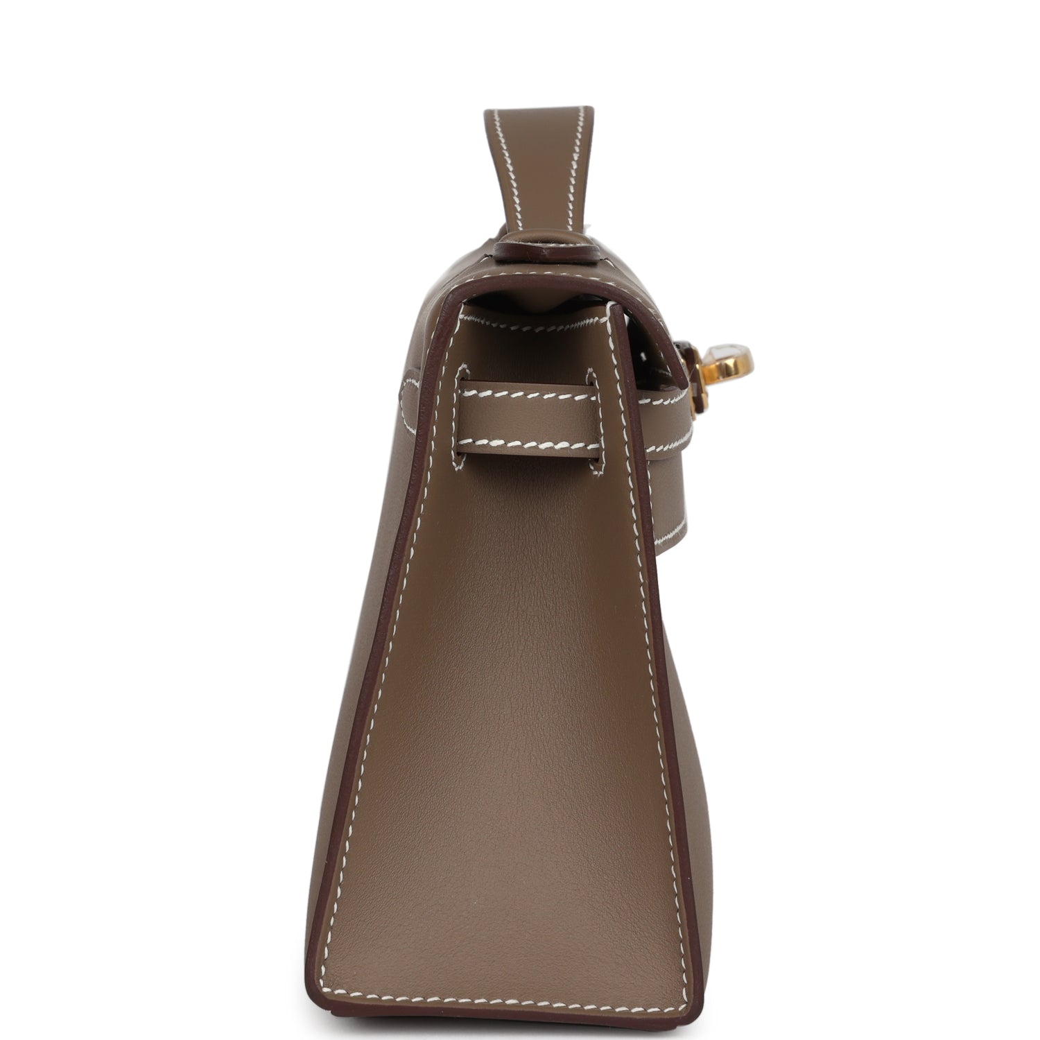 Hermes Kelly Pochette Etoupe Swift Gold Hardware