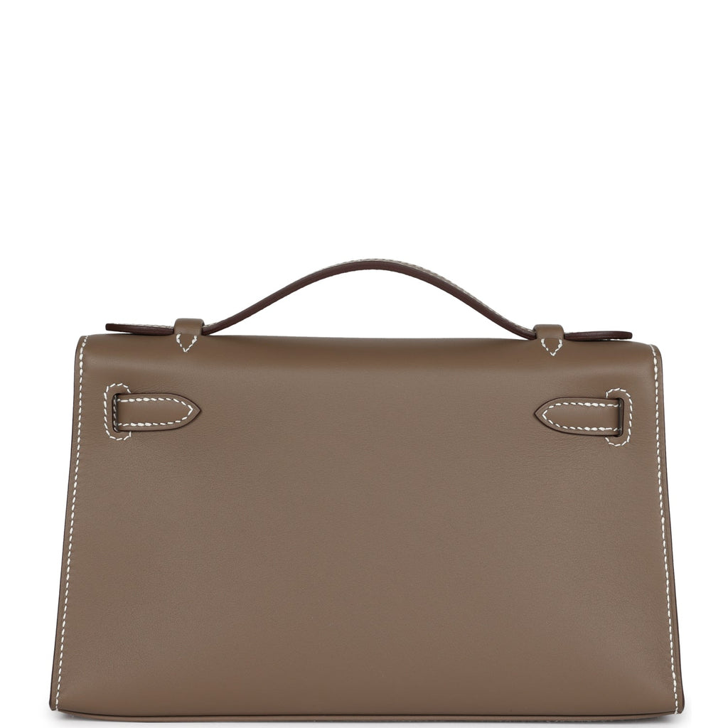 Hermes Kelly Pochette Etoupe Swift Gold Hardware