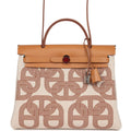 Hermes Herbag Zip PM 31 "Circuit 24" Ecru Toile H Canvas and Naturel Sable Hunter Lacquered Palladium Hardware