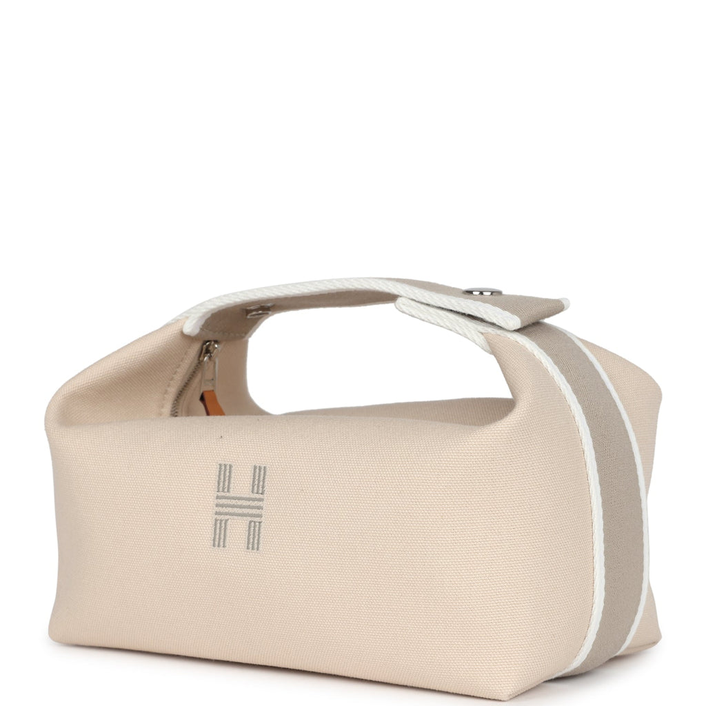 Hermes Bride-A-Brac PM Neutral Toile Canvas Palladium Hardware