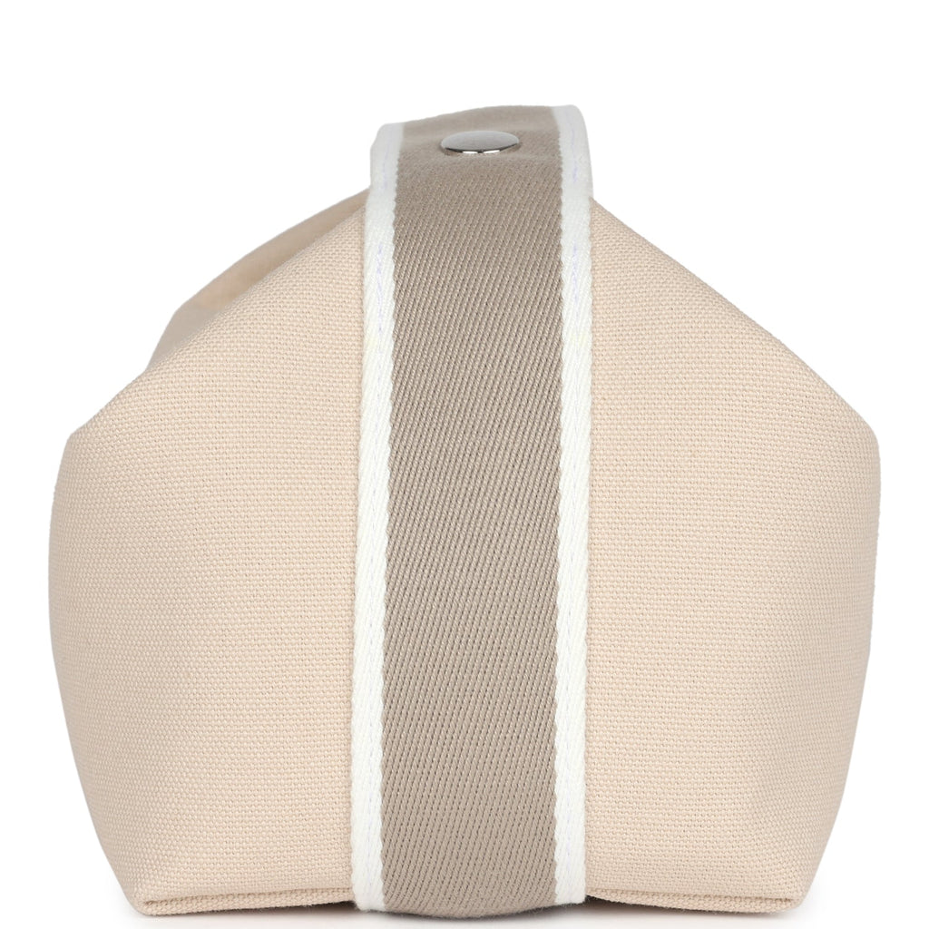 Hermes Bride-A-Brac PM Neutral Toile Canvas Palladium Hardware