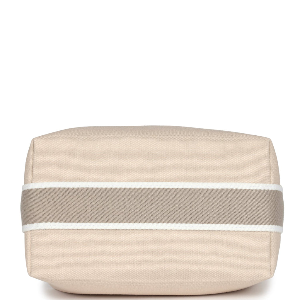 Hermes Bride-A-Brac PM Neutral Toile Canvas Palladium Hardware
