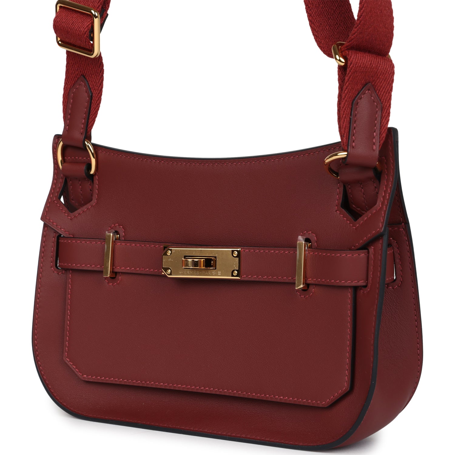 Hermes Jypsiere Mini Rouge H Swift Gold Hardware