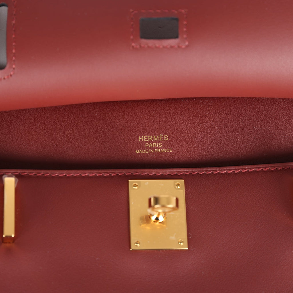 Hermes Jypsiere Mini Rouge H Swift Gold Hardware