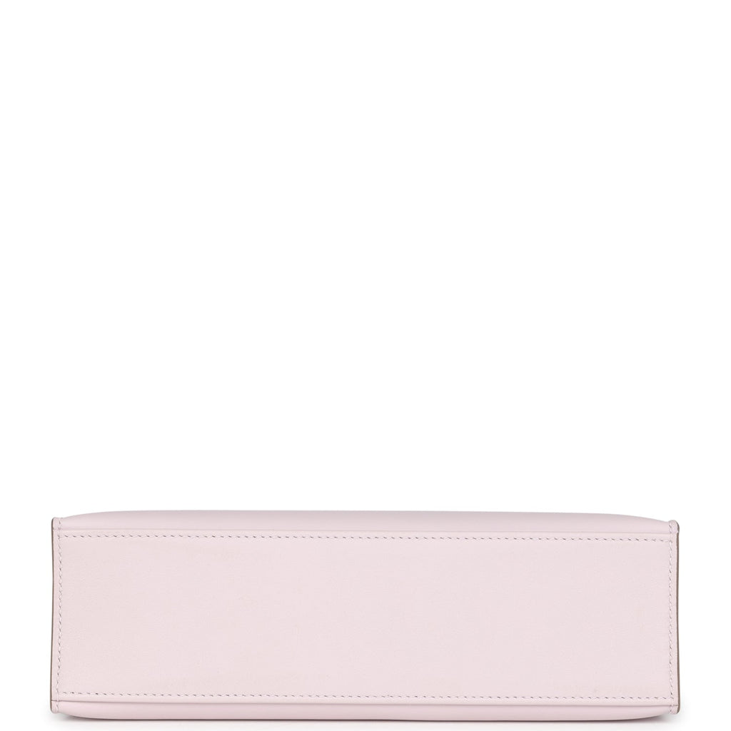 Hermes Kelly Pochette Mauve Pale Swift Palladium Hardware