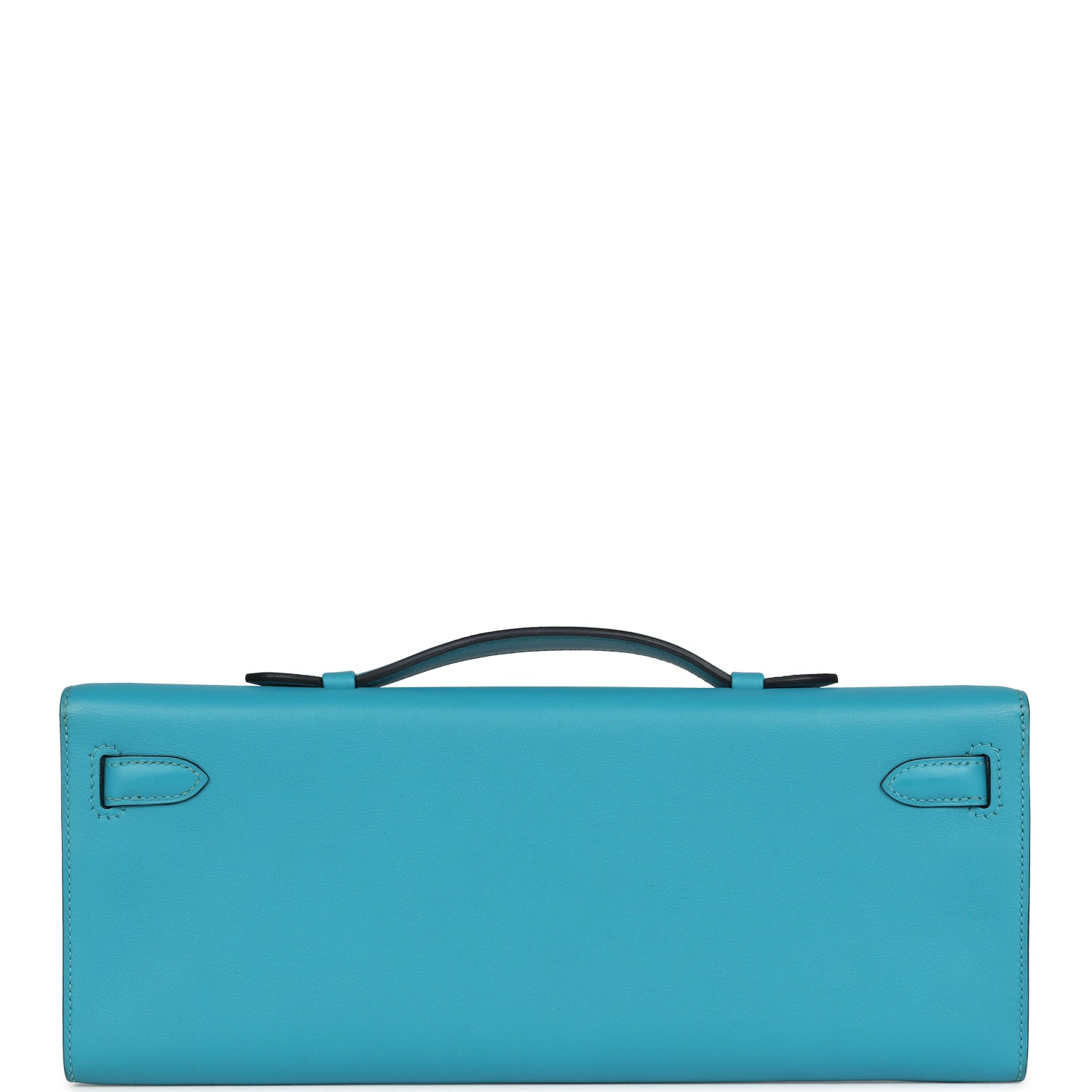 Pre-owned Hermes Kelly Cut Turquoise Swift Palladium Hardware