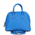Hermes 1923 Bolide Mini Bleu France Evercolor Palladium Hardware