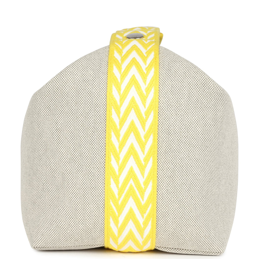 Hermes Bride A Brac Case GM Jaune Citron Plume Canvas Palladium Hardware