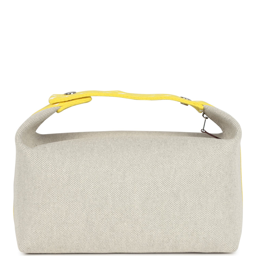 Hermes Bride A Brac Case GM Jaune Citron Plume Canvas Palladium Hardware