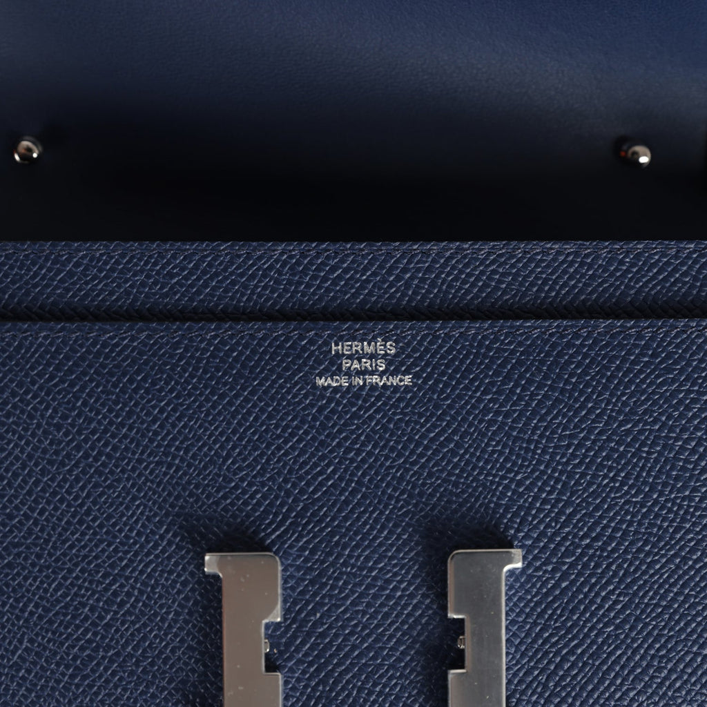 Hermes Constance Wallet To Go Bleu Navy Epsom Palladium Hardware