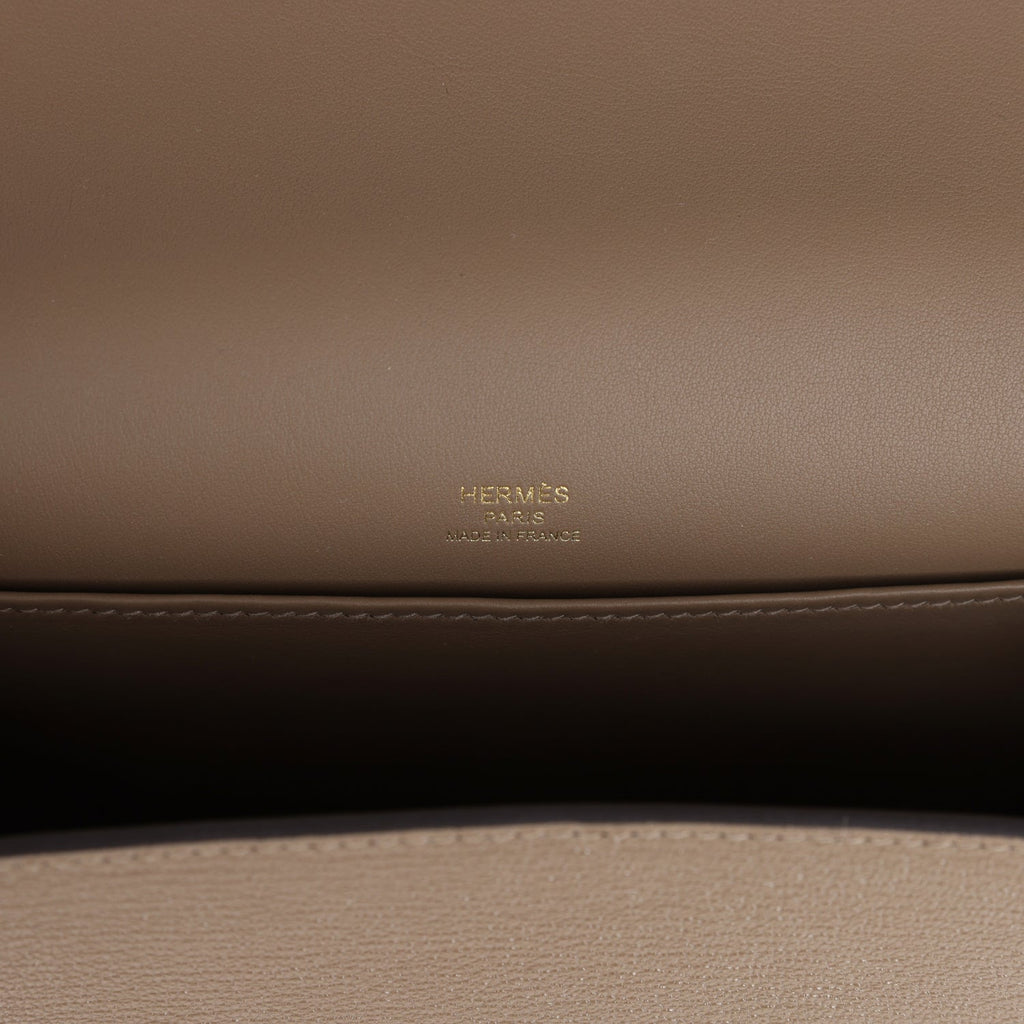 Hermes Geta Etoupe Chevre Gold Hardware