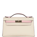 Hermes Special Order (HSS) Kelly Pochette Nata and Rose Sakura Swift Permabrass Hardware