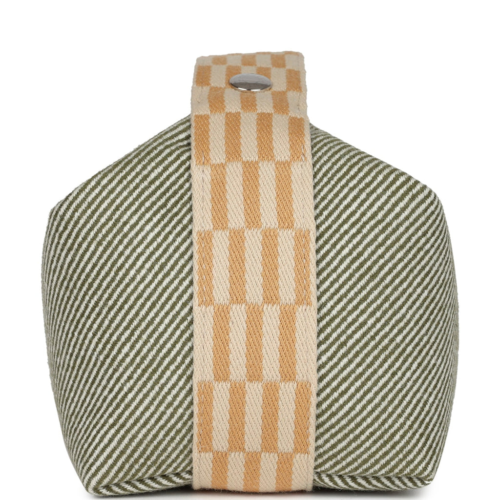 Hermes Bride-A-Brac PM Vert H Natte Canvas and Wool Palladium Hardware