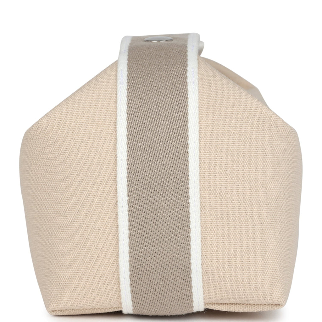 Hermes Bride-A-Brac Case PM Neutral Toile Canvas Palladium Hardware