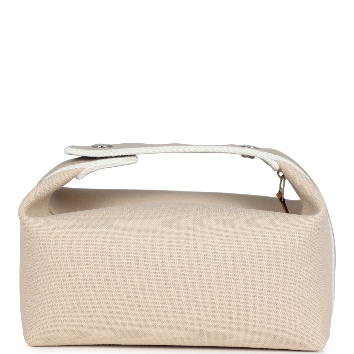 Hermes Bride-A-Brac Case PM Neutral Toile Canvas Palladium Hardware
