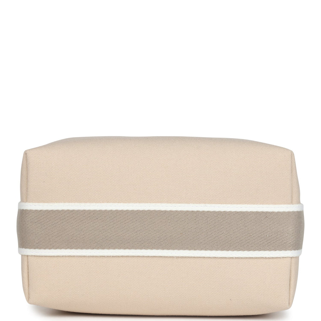 Hermes Bride-A-Brac Case PM Neutral Toile Canvas Palladium Hardware