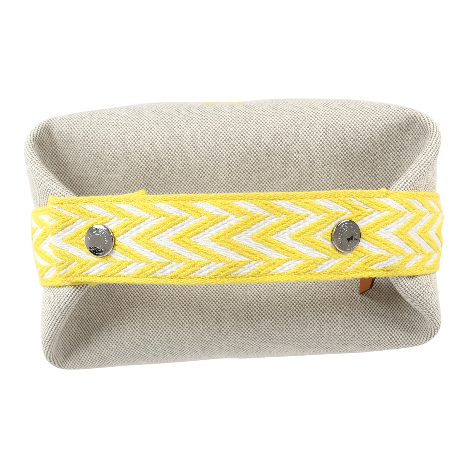 Hermes Bride A Brac Case PM Jaune Citron Plume Canvas Palladium Hardware