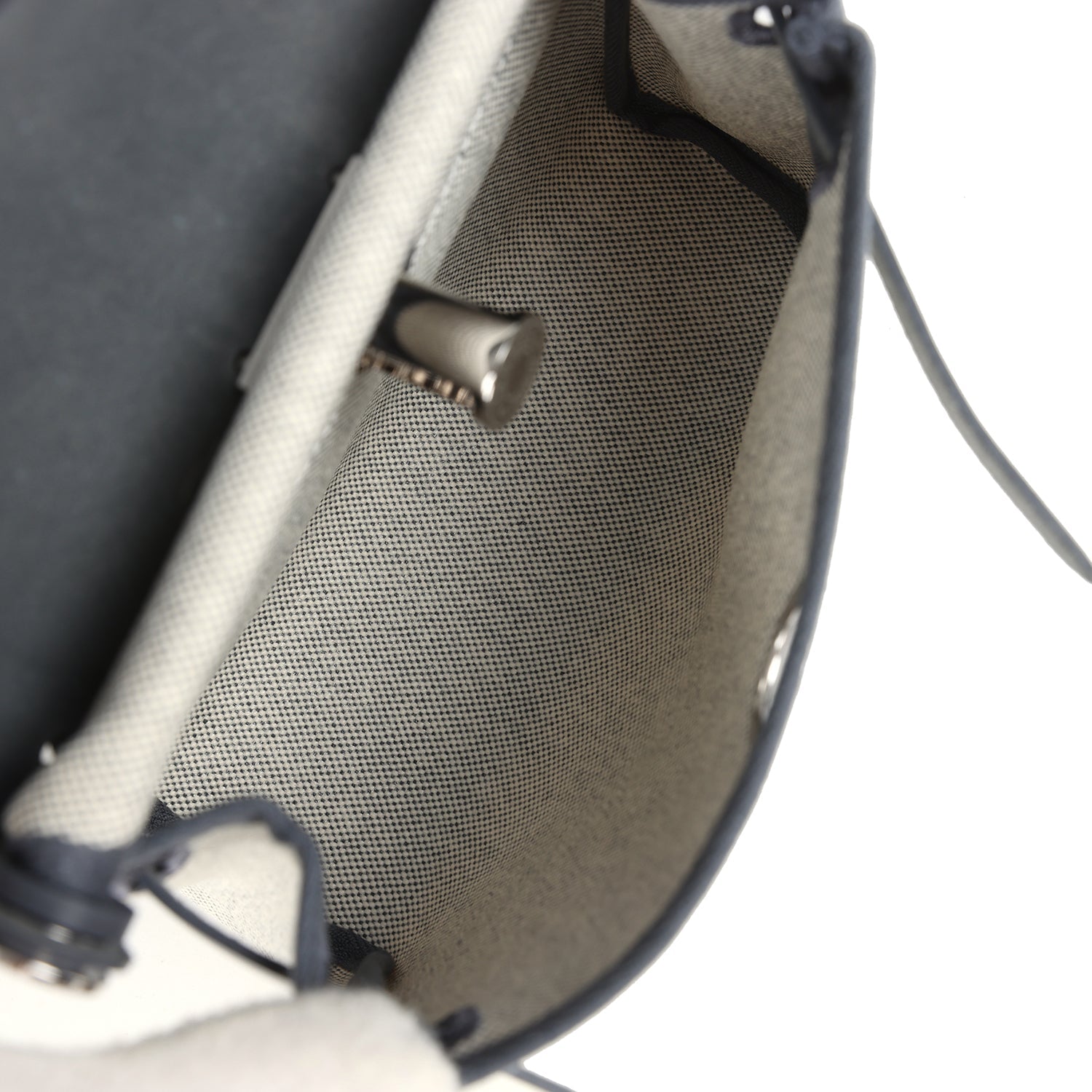 Hermes Herbag Zip 20 Mini Ecru and Ardoise Toile H Canvas and Ardoise Vache Hunter Palladium Hardware