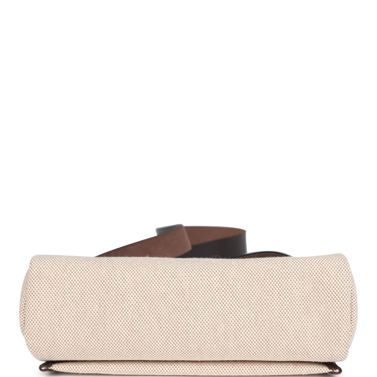 Hermes Herbag Zip 20 Mini Ecru and Beige Toile H Canvas and Ebene Vache Hunter Gold Hardware