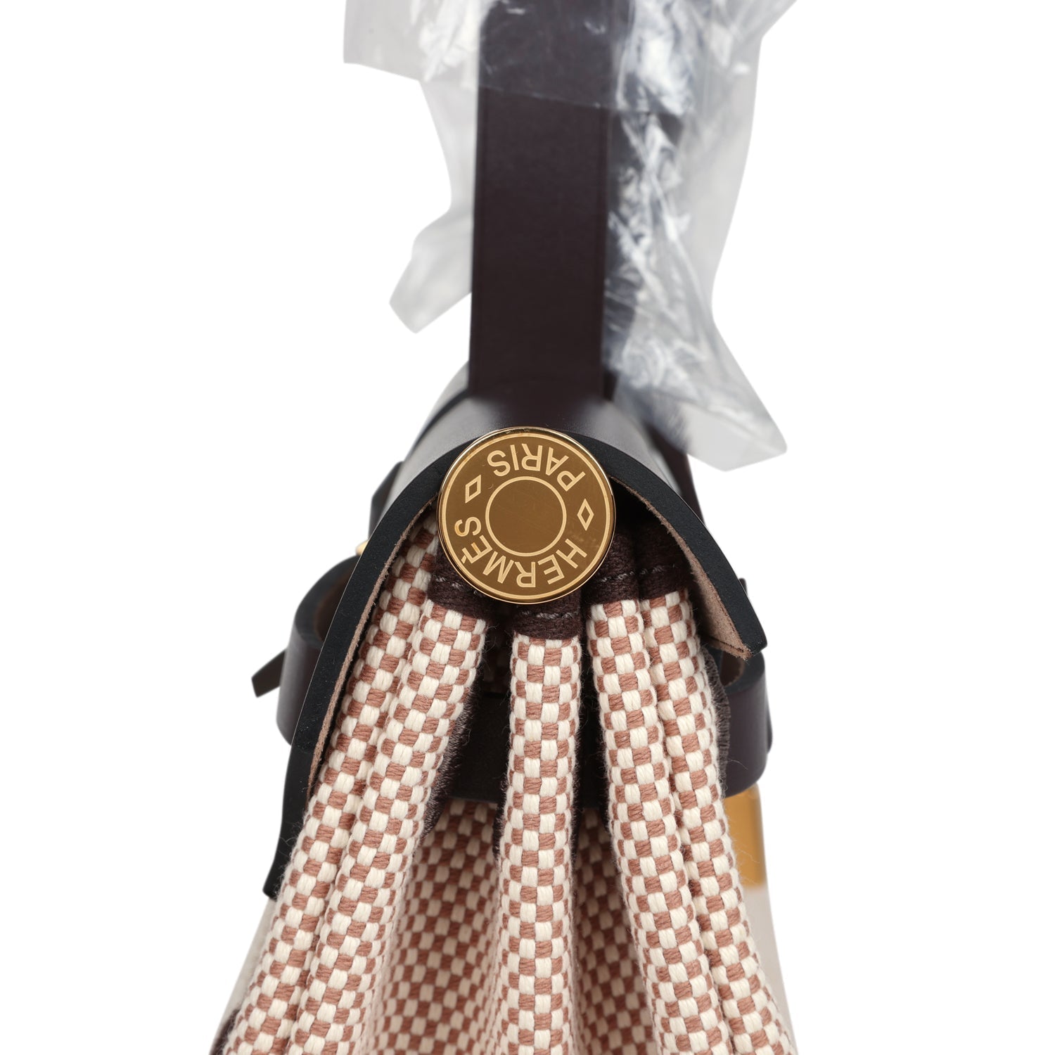Hermes Herbag Zip PM 31 Ecru and Beige Toile H Ebene Hunter Gold Hardware