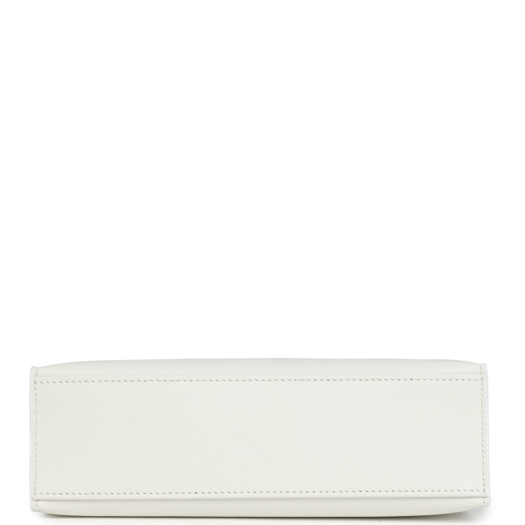 Hermes Kelly Pochette White Swift Gold Hardware