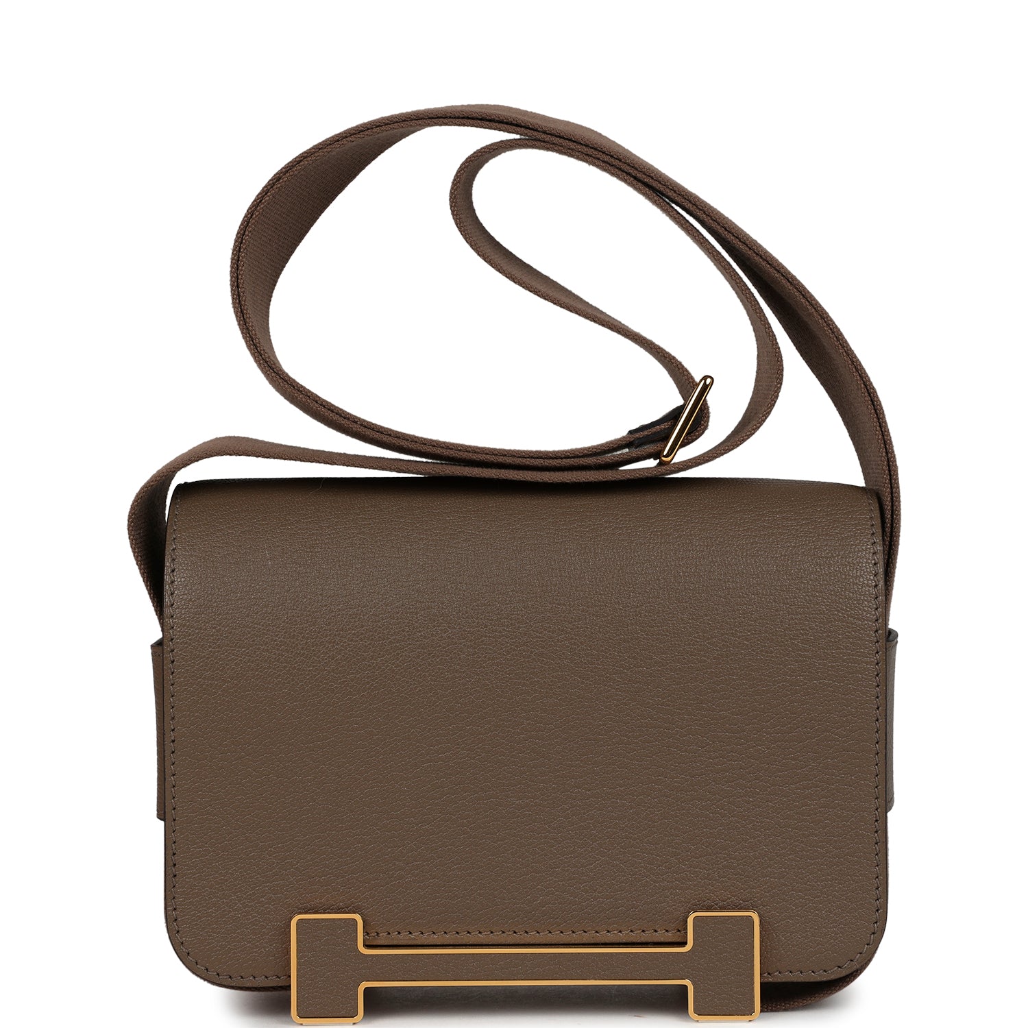 Hermes Geta Etoupe Chevre Mysore Gold Hardware