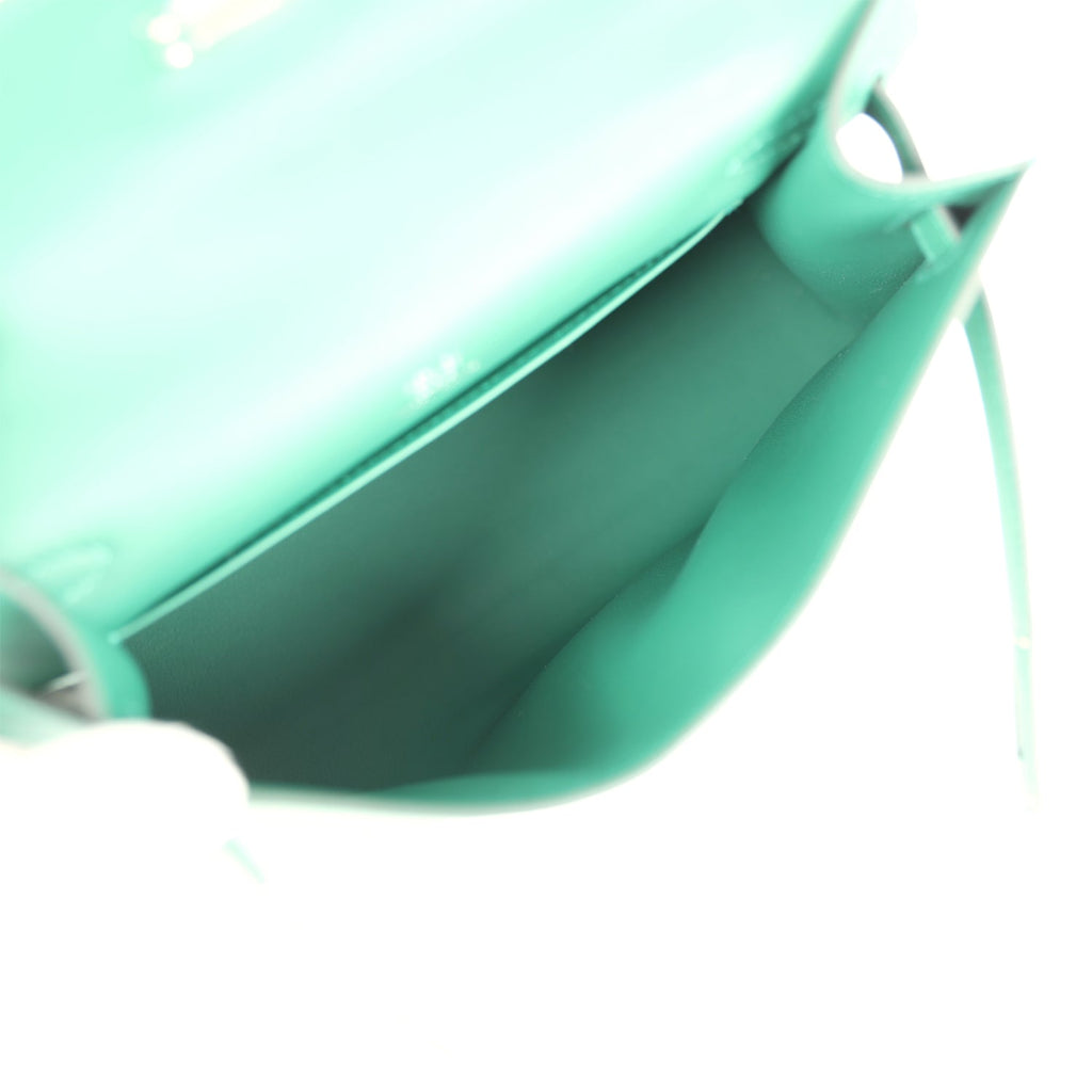 Hermes Kelly Pochette Vert Moyen Swift Palladium Hardware