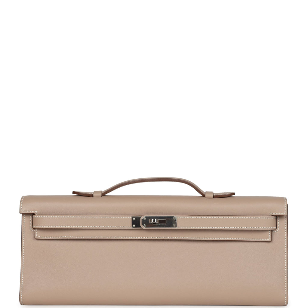 Hermes Kelly Cut Argile Swift Palladium Hardware