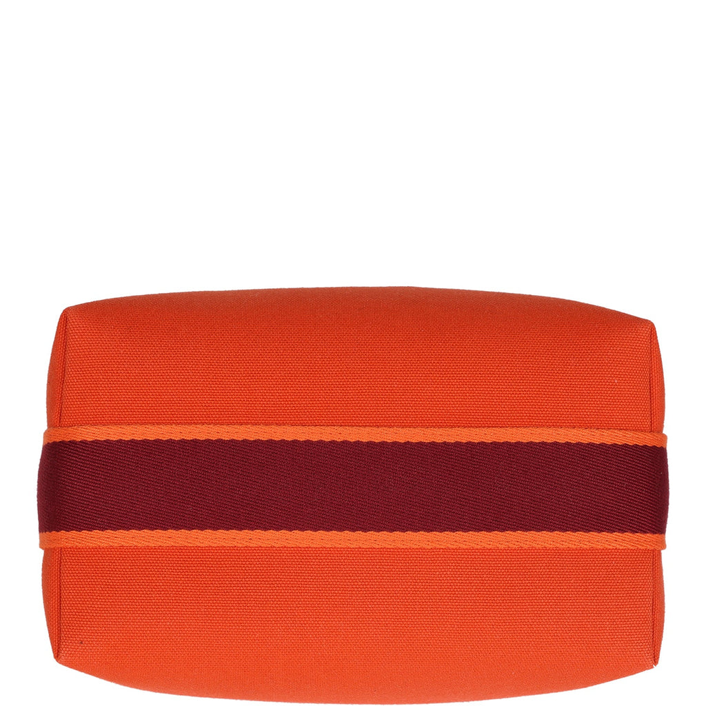 Hermes Bride A Brac Carre Case PM Feu Canvas Palladium Hardware
