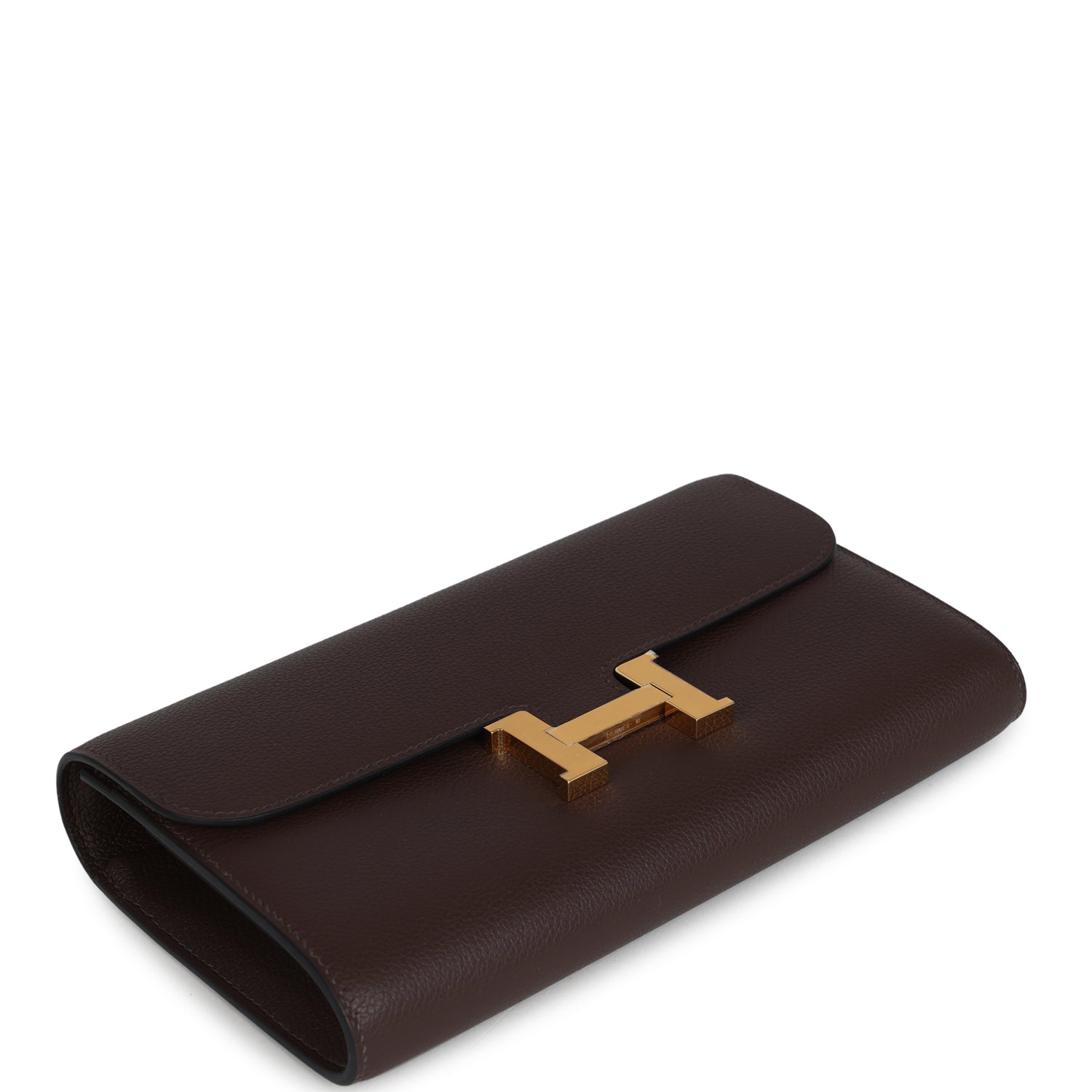 Hermes Constance Wallet To Go  Moka Evercolor Gold Hardware